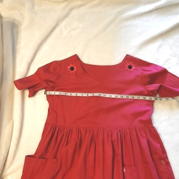 VINTAGE Handmade Fuscia Pink Lounge House Dress Mumu Large 70's, 80's, 90's - Picture 2 of 8